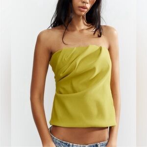 Zara Stretch Bandeau Top in Mustard Size Small